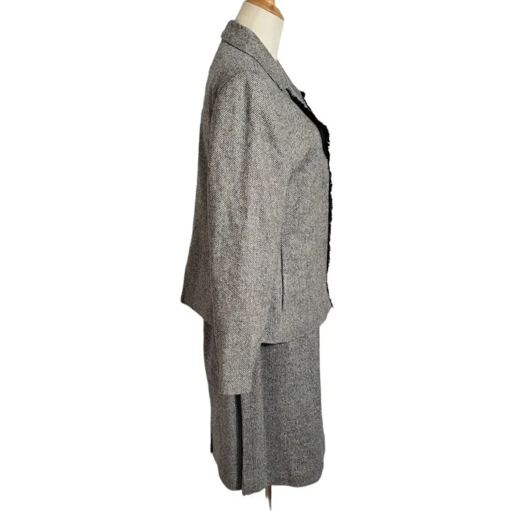 NWT Lord & Taylor Vintage Wool Blend Herringbone Suit